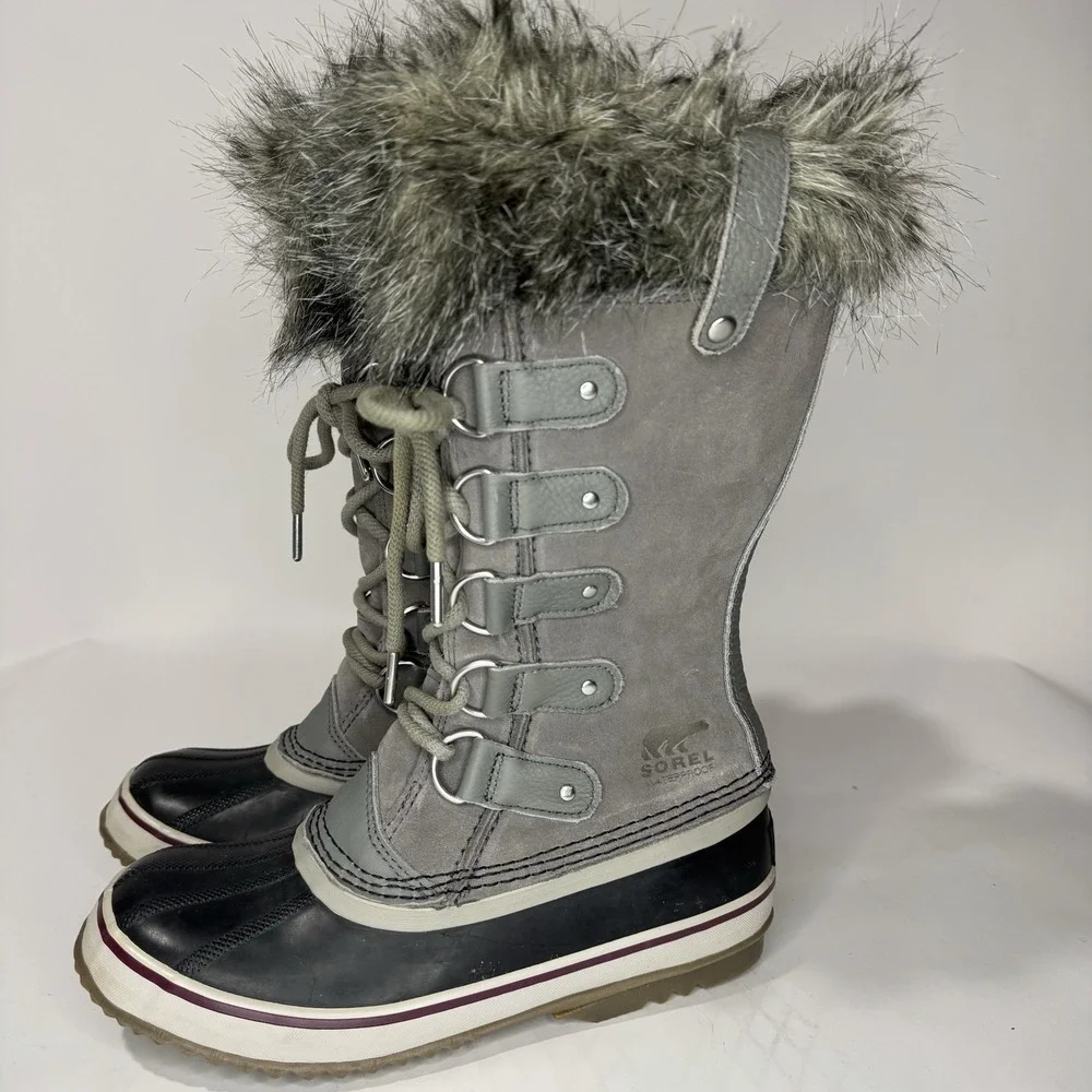 Sorel Waterproof Winter Boots Womens Size 7 Joan of Arctic Grey NL2429-052